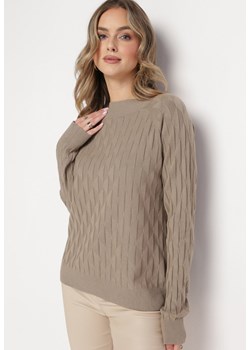 Beżowy Klasyczny Sweter z Półgolfem Nordda ze sklepu Born2be Odzież w kategorii Swetry damskie - zdjęcie 163597627