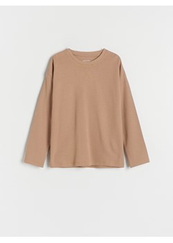 Reserved - Strukturalny longsleeve oversize - brązowy ze sklepu Reserved w kategorii T-shirty chłopięce - zdjęcie 163600565