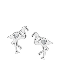 Kolczyki srebrne z cyrkoniami - flamingi - Mini ze sklepu YES.pl w kategorii Kolczyki - zdjęcie 163622348
