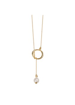 Naszyjnik srebrny pozłacany z perłami - koło - Pearls ze sklepu YES.pl w kategorii Naszyjniki - zdjęcie 163622517