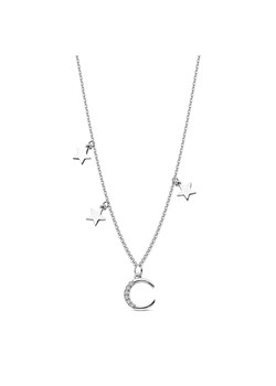 Naszyjnik srebrny z cyrkoniami - księżyc - Night Sky ze sklepu YES.pl w kategorii Naszyjniki - zdjęcie 163622608