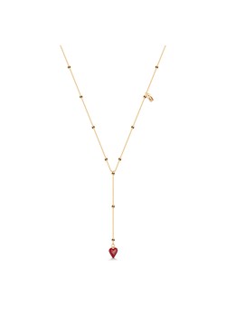 Naszyjnik srebrny pozłacany pokryty emalią - serce - Queen of Hearts ze sklepu YES.pl w kategorii Naszyjniki - zdjęcie 163622696