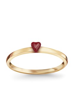 Pierścionek srebrny pozłacany pokryty emalią - serce - Queen of Hearts ze sklepu YES.pl w kategorii Pierścionki - zdjęcie 163622698