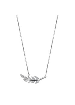 Naszyjnik srebrny z cyrkoniami - liść - Scarlet ze sklepu YES.pl w kategorii Naszyjniki - zdjęcie 163622718