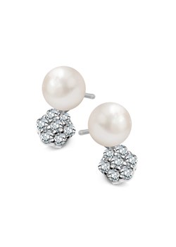 Kolczyki srebrne z cyrkoniami i perłami - Pearls ze sklepu YES.pl w kategorii Kolczyki - zdjęcie 163622828