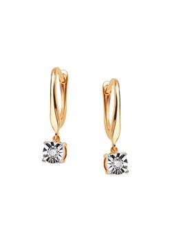 Kolczyki z dwukolorowego złota z diamentami ze sklepu YES.pl w kategorii Kolczyki - zdjęcie 163623295