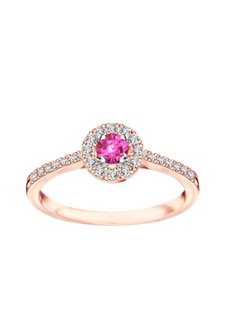 Pierścionek z różowego złota z różowym szafirem i diamentami - Metropolitan ze sklepu YES.pl w kategorii Pierścionki - zdjęcie 163623536