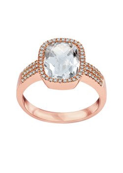 Pierścionek z różowego złota z topazem i diamentami - Daylight ze sklepu YES.pl w kategorii Pierścionki - zdjęcie 163623776