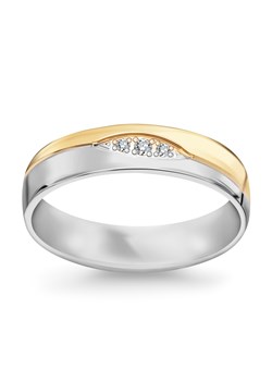 Obrączka z dwukolorowego złota z diamentami ze sklepu YES.pl w kategorii Obrączki - zdjęcie 163625029