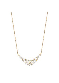 Naszyjnik srebrny pozłacany z perłami i cyrkoniami - Pearls of Sky ze sklepu YES.pl w kategorii Naszyjniki - zdjęcie 163626236