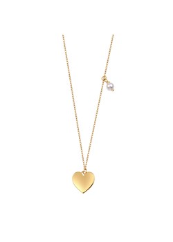 Naszyjnik srebrny pozłacany ze szkłem - serce - Love ze sklepu YES.pl w kategorii Naszyjniki - zdjęcie 163626267
