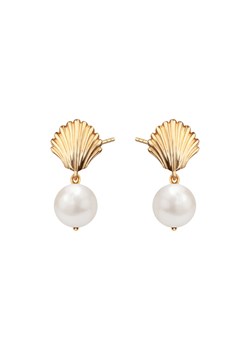 Kolczyki srebrne pozłacane z perłami - muszle - Pearls ze sklepu YES.pl w kategorii Kolczyki - zdjęcie 163626608