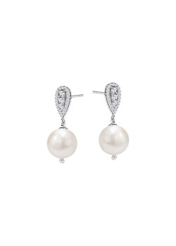 Kolczyki srebrne z perłami i cyrkoniami - Pearls of Sky ze sklepu YES.pl w kategorii Kolczyki - zdjęcie 163626616
