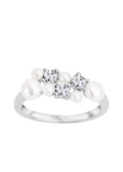 Pierścionek srebrny z perłami i cyrkoniami - Pearls of Sky ze sklepu YES.pl w kategorii Pierścionki - zdjęcie 163627058