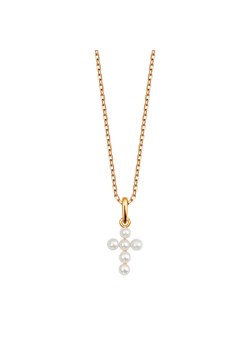 Zawieszka złota z perłami - krzyżyk - Pearls ze sklepu YES.pl w kategorii Zawieszki - zdjęcie 163627897
