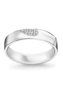 Obrączka z białego złota z diamentami ze sklepu YES.pl w kategorii Obrączki - zdjęcie 163628267