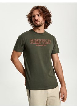 Sinsay - Koszulka z nadrukiem - zielony ze sklepu Sinsay w kategorii T-shirty męskie - zdjęcie 163632137