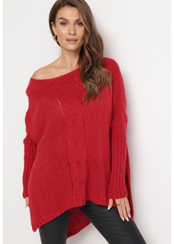 Czerwony Sweter Wełniany Oversize Cordrei ze sklepu Born2be Odzież w kategorii Swetry damskie - zdjęcie 163632809