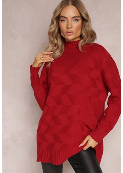 Czerwony Golf z Długim Rękawem Oligese ze sklepu Renee odzież w kategorii Swetry damskie - zdjęcie 163633068