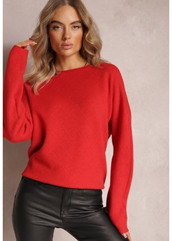 Czerwony Sweter o Luźnym Kroju Enian ze sklepu Renee odzież w kategorii Swetry damskie - zdjęcie 163633088