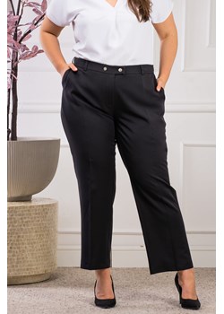 Spodnie eleganckie  proste nogawki biznesowe HUGO czarne ze sklepu karko.pl w kategorii Spodnie damskie - zdjęcie 163633548