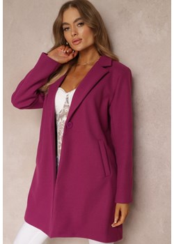Fioletowy Płaszcz Jednorzędowy Bulah ze sklepu Renee odzież w kategorii Płaszcze damskie - zdjęcie 163646535