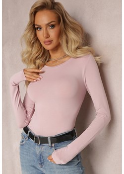 Różowa Bluzka z Elastycznej Bawełny o Dopasowanym Kroju Evas ze sklepu Renee odzież w kategorii Bluzki damskie - zdjęcie 163646555