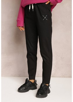 Czarne Bawełniane Spodnie Dresowe Arnhilla ze sklepu Renee odzież w kategorii Spodnie damskie - zdjęcie 163646738