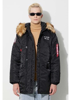 Alpha Industries parka N3B Airborne męska kolor czarny zimowa 188141.03 ze sklepu PRM w kategorii Kurtki męskie - zdjęcie 163647109