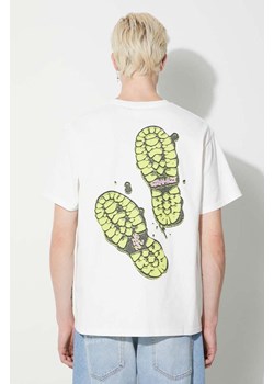 Gramicci t-shirt bawełniany Footprints Tee męski kolor biały z nadrukiem G3FU.T071 ze sklepu PRM w kategorii T-shirty męskie - zdjęcie 163647207