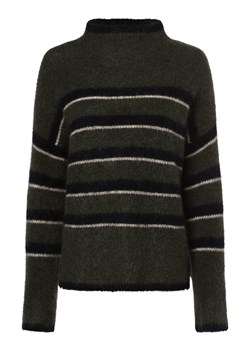 Second Female Sweter damski z dodatkiem moheru Kobiety Wełna oliwkowy w paski ze sklepu vangraaf w kategorii Swetry damskie - zdjęcie 163649145