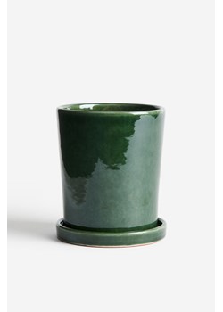 H & M - Mała doniczka z podstawką - Zielony ze sklepu H&M w kategorii Doniczki i osłonki - zdjęcie 163649677