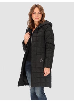 Czarna kurtka pikowana w kwadraty Perso ze sklepu Eye For Fashion w kategorii Płaszcze damskie - zdjęcie 163649967