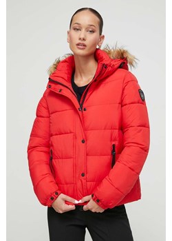 Superdry kurtka damska kolor czerwony zimowa ze sklepu ANSWEAR.com w kategorii Kurtki damskie - zdjęcie 163652705