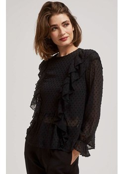 Koszula z falbankami w kolorze czarnym 4214, Kolor czarny, Rozmiar XS, Moodo ze sklepu Primodo w kategorii Koszule damskie - zdjęcie 163658826