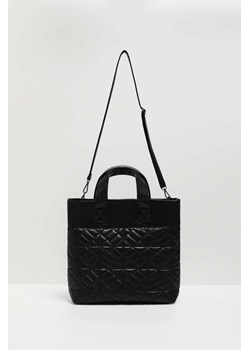 Pikowana torba na ramię ze skóry ekologicznej czarna ze sklepu Moodo.pl w kategorii Torby Shopper bag - zdjęcie 163665557