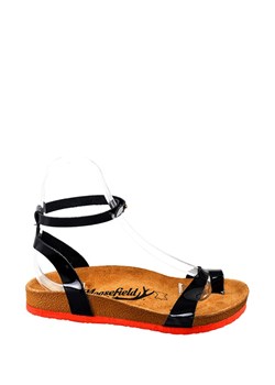 Moosefield Skórzane sandały w kolorze czarnym ze sklepu Limango Polska w kategorii Klapki damskie - zdjęcie 163666439