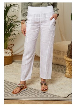 Lin Passion Lniane spodnie w kolorze białym ze sklepu Limango Polska w kategorii Spodnie damskie - zdjęcie 163670029