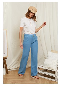 Rodier Lin Lniane spodnie w kolorze błękitnym ze sklepu Limango Polska w kategorii Spodnie damskie - zdjęcie 163670696
