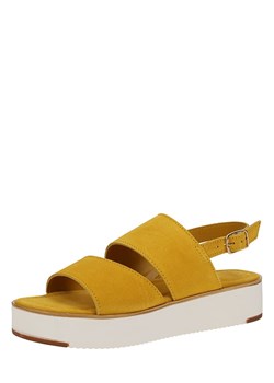 Marco Tozzi Skórzane sandały w kolorze żółtym ze sklepu Limango Polska w kategorii Sandały damskie - zdjęcie 163672107