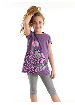 Denokids 2-częściowy zestaw &quot;Leopard&quot; w kolorze fioletowo-szarym ze sklepu Limango Polska w kategorii Komplety dziewczęce - zdjęcie 163681478