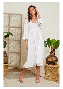 Lin Passion Lniana sukienka w kolorze białym ze sklepu Limango Polska w kategorii Sukienki - zdjęcie 163683025