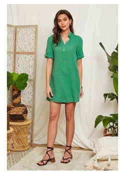 Lin Passion Lniana sukienka w kolorze zielonym ze sklepu Limango Polska w kategorii Sukienki - zdjęcie 163683067