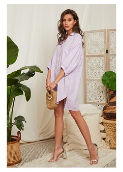 Lin Passion Lniana sukienka w kolorze fioletowym ze sklepu Limango Polska w kategorii Sukienki - zdjęcie 163683077