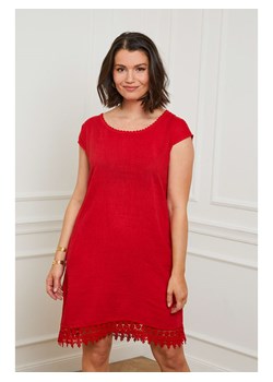 Curvy Lady Lniana sukienka w kolorze czerwonym ze sklepu Limango Polska w kategorii Sukienki - zdjęcie 163683767