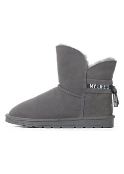 NICEBAY Skórzane botki zimowe "Zaria" w kolorze szarym ze sklepu Limango Polska w kategorii Śniegowce damskie - zdjęcie 163709636