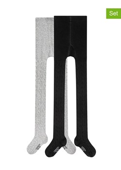 camano Rajstopy (2 pary) &quot;Online Children&quot; w kolorze szaro-czarnym ze sklepu Limango Polska w kategorii Rajstopy dziecięce - zdjęcie 163717417