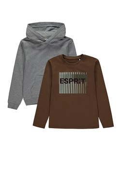ESPRIT 2-częściowy zestaw w kolorze szaro-brązowym ze sklepu Limango Polska w kategorii Bluzy chłopięce - zdjęcie 163752095