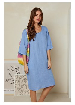 Rodier Lin Lniana sukienka w kolorze błękitnym ze sklepu Limango Polska w kategorii Sukienki - zdjęcie 163754257