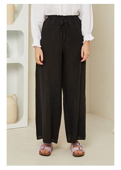 Rodier Lin Lniane spodnie w kolorze czarnym ze sklepu Limango Polska w kategorii Spodnie damskie - zdjęcie 163754297